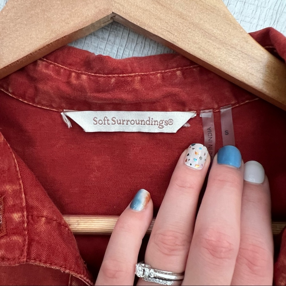 Soft Surroundings Orange Rust Button Up Heavenly … - image 6